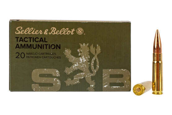 Sellier & Bellot 300 Blackout 147 grain full metal jacket ammo for target and training in 20-round boxes.